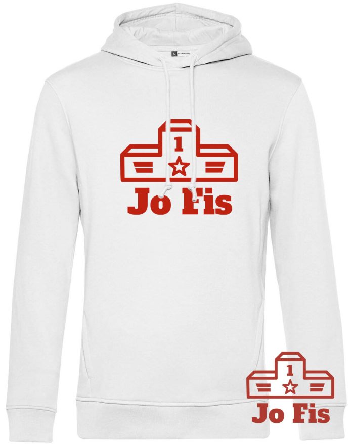 Hoodie blanc avec le logo Jo Fis